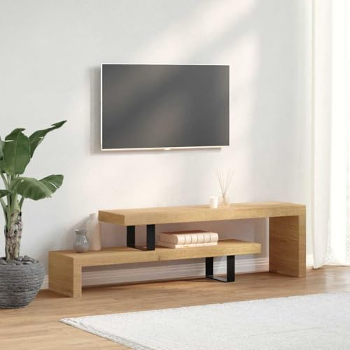 Emmtore TV-Lowboard Vintage-Look Fernsehtisch Fernsehschrank Lowboard TV Möbel Tisch Board Sideboard HiFi-Schrank Massivholz Mango