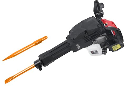 Benzin Abbruchhammer, 52CC 2-Takt Benzin Brechhammer, 1900 W 6500 U/min Benzin Abbruch Hammer mit 2 Bohrer, 20-55J Schlagkraft, für Betonabbruch, Bohrhammer