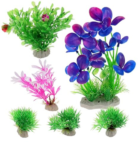 Milisten 6pcs Realistic Fake Aquarium Plant Decorations for Fish Tank Safe Non-toxic Underwater Grass Ornaments Lightweight Fish Tank Supplies for Reptile Cage and Aquarium Landscape