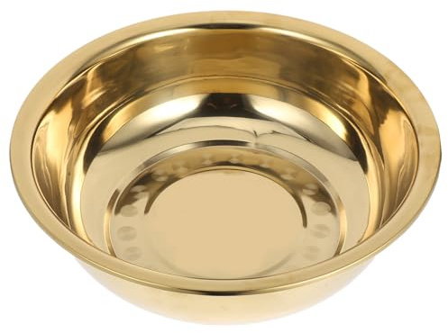 DECORNIJIA Verdickte Edelstahl Rührschüssel in Gold mit Abgerundeten Kanten | Küche und Bad, für Gemüse und Gesicht, Pflegeleichtes Metall in Schwerer Ausführung