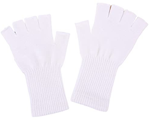 HAISENG Halbfinger-Handschuhe, Unisex, 21 cm, gestrickt, warm, fingerlos, für Damen und Herren, 1 Paar