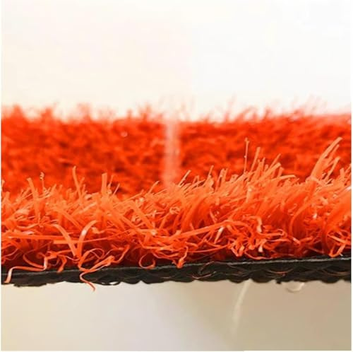 7UIYgtyO LNNNW Kunstrasen Grünland Roter Kunstrasen mit Entwässerungslöchern, Kunstrasenteppich for den Innen- und Außenbereich, dekorative Verwendung im Garten für Outdoor(50x200cm)