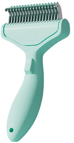 Brosse d'épilation pour animaux de compagnie - Appareil de massage et de toilettage incurvé - Peigne pour chats et chiens à poils longs - Pour chiots, chatons, dans la salle de bain, le salon, le