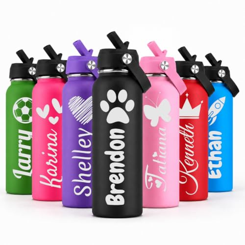 Custom Water Bottle Personalised Name Stainless Steel Insulated Water Bottle
