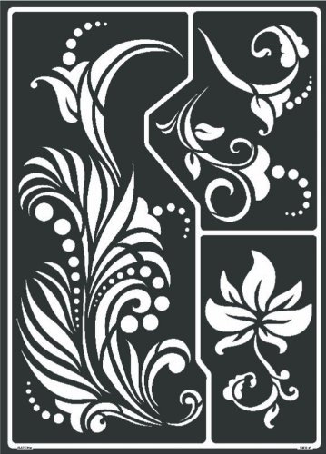 Kreul 74802 - Window Style Schablone Fantastic Flowers, flexibel, selbstklebend und wiederverwendbar, für individuelle Gestaltungen