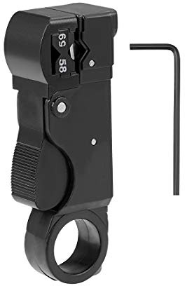 sourcing map Rotary Coax Coaxial Cable Stripper Cutter Tool for RG58 RG59 RG62 RG3c RG4c, 3-Blades Model