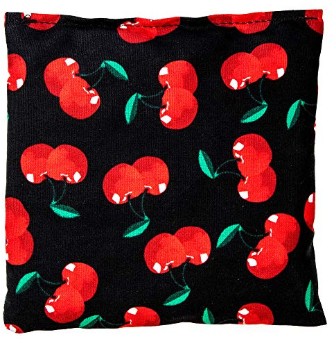 Coussin aux pépins de raisin 12x12cm cherry-black - Coussin thermique utilisable chaud ou froid - Coussin aux graines