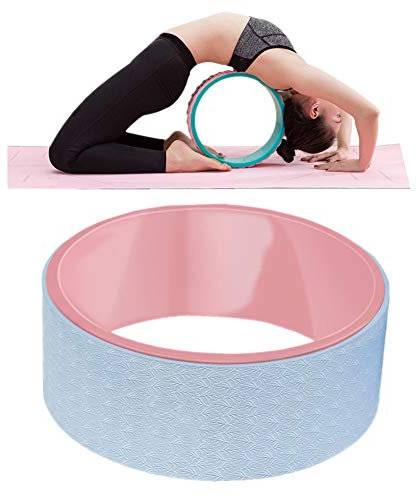 Lidylinashop Yogarad Yoga Wheel Back Workout Pilates Yoga Stretching Wheel Non Slip Yoga Prop Wheel for Yoga Poses Ring Bend & Stretch Roller Flexibility Blue-pink,-