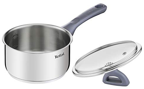 Tefal Daily Cook - Cazo de 18 cm + Tapa, Apto inducción, sin antiadherente, capacidad de 2,1L, base reforzada, apto lavavajillas y horno, acero inoxidable