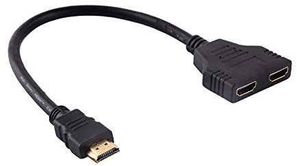 Sharainn Câble Adaptateur séparateur HDMI, 1080P HDMI mâle vers Double HDMI HDMI mâle vers Double HDMI Femelle câble répartiteur pour Accessoires TV