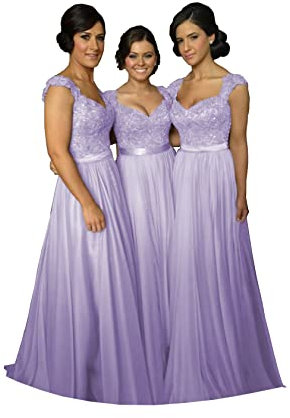 Lecureler Lace Bodice Prom Bridesmaid Dress Lilac Size 20