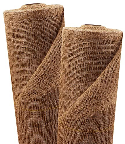 Aquagart Jutetyg 105 g/m² jutematta, trädgårdsjute, jutetyg för dekoration hem och trädgård, säckväv, juteband för växter, vinterskydd, naturligt tyg, rotskydd, olika längder (25 m x 1 m)