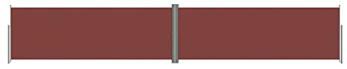 Makastle Balkon Seitenmarkise Ausziehbar Sichtschutz Windschutz Automatisch Einfahrend Seitenwandmarkise Markisenstoff mit Bodenmontage, für Balkon & Terrasse, Braun 180x1000 cm