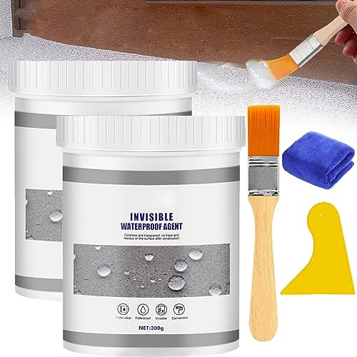 Donubiiu Transparenter Wasserdichter Beschichtungsmittel, Dichtmasse Wasserdicht, Invisible Waterproof Agent, Unsichtbares Wasserdichtes Mittel, Wasserdichte Isolier-dichtstoff-emulsion (2PCS-300G)