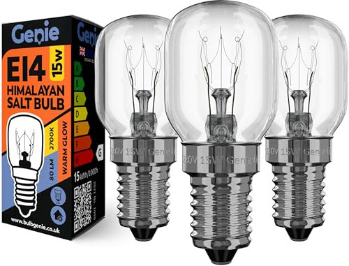 15W E14 Himalayan Salt Lamp Bulb (Pack of 3) Incandescent Glass Light Bulbs 230V | 2700K Warm White | Dimmable | Pygmy/Small Edison Screw (SES) Base