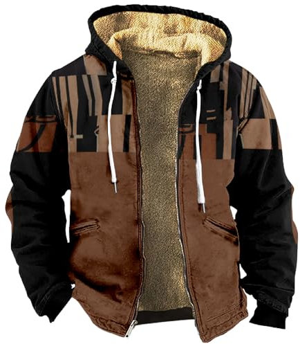 Designer Weste Herren,Radsport-Jacken Für Herren Strickjacke Herren Ohne Kapuze Schaffell Jacke Herren Wind Sportswear Herren Weste Teddyfell Strickjacke Herren Parka Herren Winter(3XL,Schwarz)