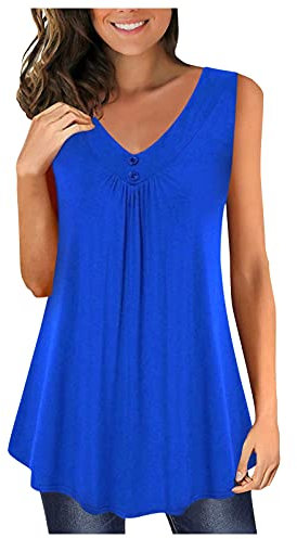 Sommer Damen Tank Tops Ärmellose Oberteile Sommermode Scoop-Ausschnitt Shirt Spaghetti Cami Blusen Weste Shirt Tunika Blusentop Weste Damen Sommer