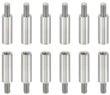 PATIKIL 24 Stück M3 Abstandshalter, M3 13+6mm Distanzhülsen Edelstahl Gewindeabstandshalter Schrauben-Set 3mm ID 5mm OD Metrische männliche weibliche Gewindeadapter für Leiterplatte