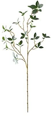 ZHDOKA Tiges de Ficus Artificielles, Branches de Feuilles Vertes Faux Longue Tige Fausses Feuilles D'eucalyptus Plantes de Verdure Tiges de Feuilles, Arbustes de Buissons Verts(28,7 pouces-3 pièces)