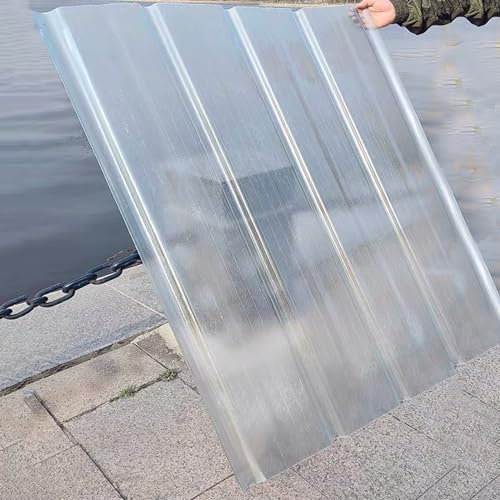 Bitumenwellplatten,Transparente Dachplatten,Regenfestes Dachmaterial für Gebäude,Profilplatten Trapez,Flammhemmende Dachblech für Gerätehaus,Gewächshausplatten,1,5mm (0.9x2.2m/35x87in,14 Pcs)