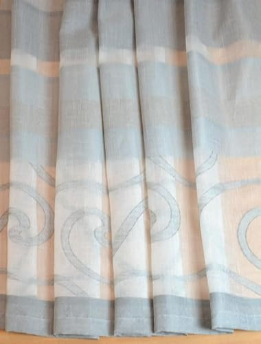 Generisch Dekostoff Meterware quer gestreift halbtransparent 150 cm breit grau