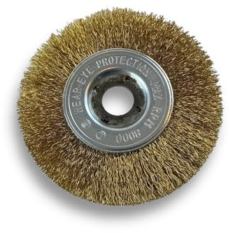 Lot de 10 brosses circulaires LAITON | Ø 125 mm | Epaisseur 1 rang | Fil souple 0.20 mm ondulé | Alésage 16 mm | Touret meuleuse affûteuse ponceuse | Brossage décapage polissage | Kibros 214126LVx10