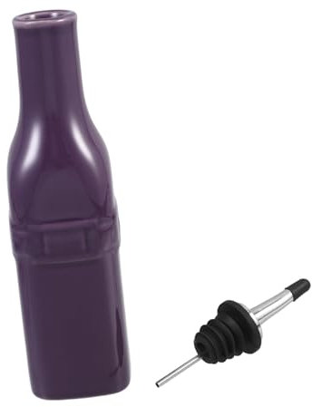 Garneck Ceramic Purple Oil Bottle Kitchen Oil Dispenser Spout Olive Dispenser Bottle Sauce Pot for Condiments