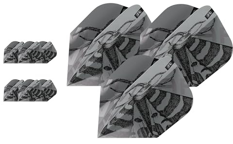 Target Darts Volar Pro Ultra Dart Flights, NO.6 | Dart Flight Multipack, Profi Dart Zubehör, Dart Flights-Set in Grau & Schwarz – 9er Pack
