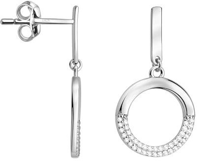 SOFIA MILANI - Damen Ohrringe 925 Silber - mit Zirkonia Steinen - Kreis Ohrhänger