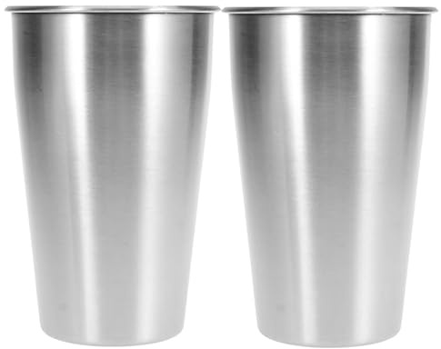 MAGICLULU Lot De 2 Gobelets En Acier Inoxydable 500 Ml À Fond Plat Portables Et Sûrs Pour L'extérieur