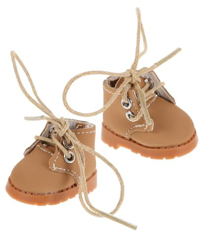 Toyvian Mini Puppenschuhe, 3.8cm Puppenhaus Weiches Kunstleder Mit Schnürsenkeln FüR Puppen Elegant Und Komfortabel FüR Puppenspiel Und Dekoration
