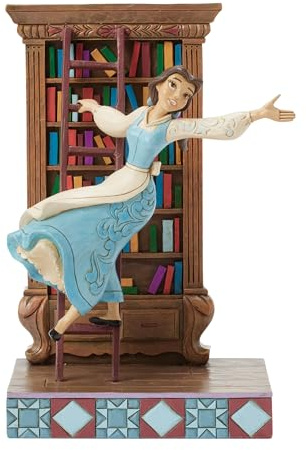 Disney Traditions - Figura Decorativa de Bella con estantería