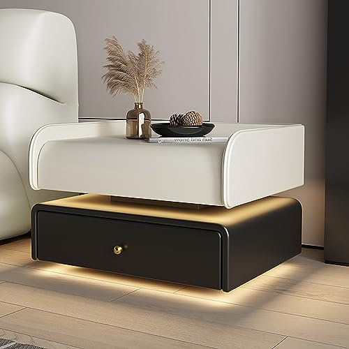 Smart Bedside Table with Sensor, Storage Drawer and Shelf, Wireless Charging and Fingerprint Lock for Bedroom, Small Rooms, Bedside, Table