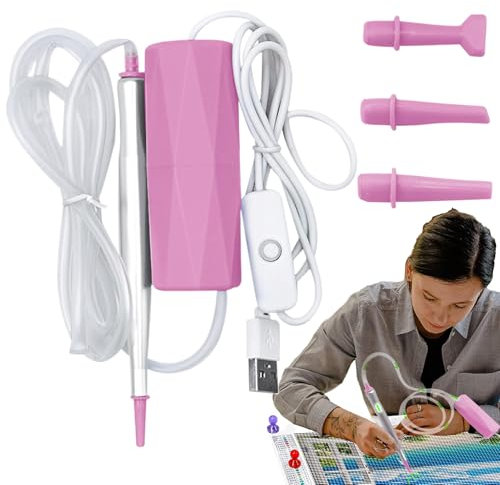 Gem Art Pen – Elektrischer Vacuum-Stift für Edelsteine – leises Werkzeug mit verstellbarer Saugkraft ohne für Erwachsene