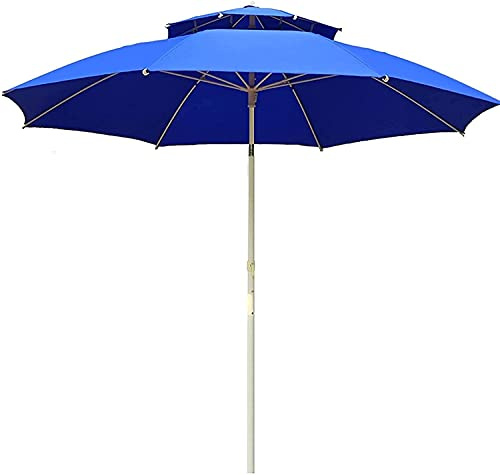 Sombrilla grande para patio al aire libre, doble parte superior, inclinable, para jardín, terraza y patio, sombrilla desmontable para máxima protección UV