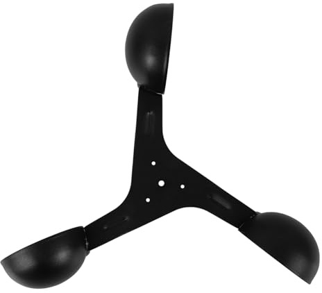 Abaodam Sensore Misuratore Velocità Vento 3 Tazze in Metallo Nero Struttura Rotante Leggera per Monitoraggio Meteorologico e Uso in Serra o Molo