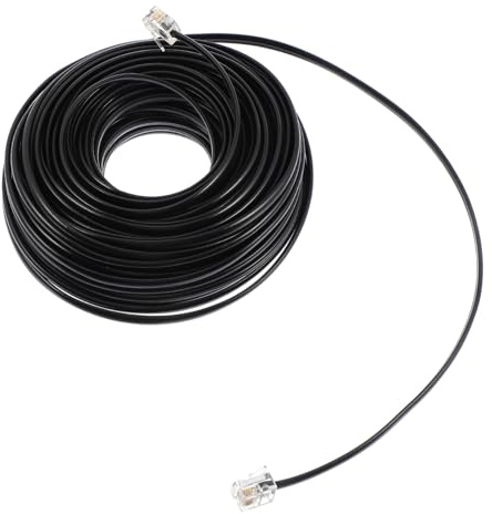 SEWACC Cavo Prolunga Telefono Metri Nero Fili PC per Telefoni Fax e Modem Connessione Telefonica Affidabile per Casa e Ufficio