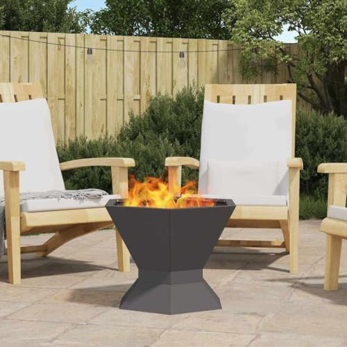 Brasero pour extérieur - Noir - 50 x 50 x 40 cm - En acier - Pour jardin, camping, balcon et terrasse - Facile à utiliser