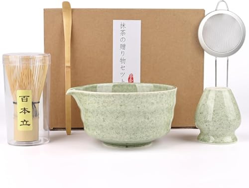 5 Piezas Matcha Whisk Bamboo, Matcha Making Set, Matcha Starter Set, Incluso Batidor De Matcha, Cuchara De Bambú, Tazón Para Matcha Con Pico, Batidor De Té, Tamiz Para Matcha, Regalos Para Familiares
