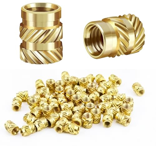 Insertos roscados M4, M4 × 8 × 6 mm, insertos roscados, insertos roscados, casquillo roscado de latón para piezas de plástico, mediante fundición en piezas de impresión 3D