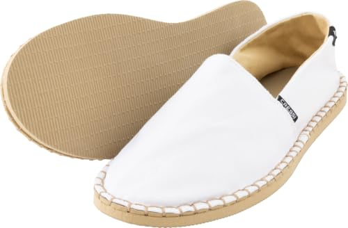 CRESSI desde 1946 - Alpargatas Girona - Zapatos Unisex Cómodos y Elegantes, Multiusos, Ideales para el Verano, con Parte Superior de Lona Técnica y Suela de Goma EVA - Blanco - 43 EU