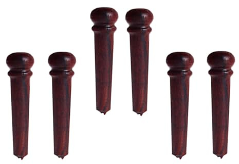 Guitar Replacement Pins for Redwood Acoustic Bridge Folk 6pcs | Coffee Colour, Classic Styling, Easy Installation, Set for Stringed Instruments