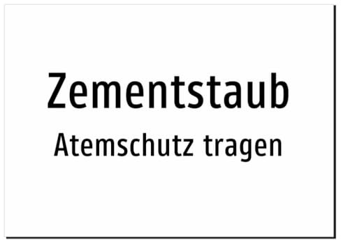 36784-DE-T-10 | Zementstaub - Atemschutz tragen | Aufkleber A5, 210 x 148mm | nur Text, ohne Symbolgrafik