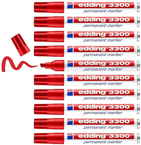 edding Permanentmarkör edding 3300, Märkpennor, påfyllbar, 1–5 mm, röd