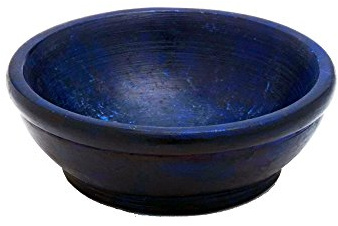 NKlaus rauchgefäss zum Räuchern Speckstein, Blau, 7,5cm Deko, 1 Stück | Höhe: 2,8cm; Durchmesser: 7,5cm; Gewicht: 0,2kg