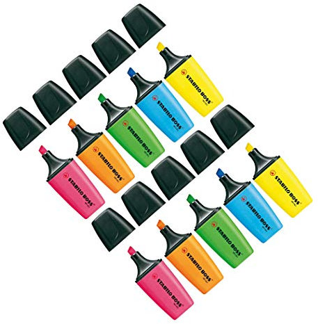 Stabilo Boss Mini - Evidenziatori – confezione da 5 pezzi, giallo, blu, verde, arancione, rosa
