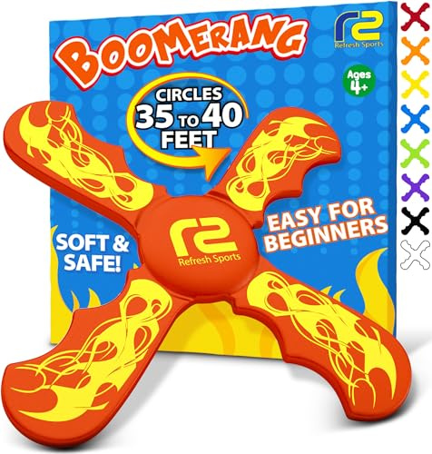 Boomerang for Kids - It Really Does Fly Back - Fun & Easy to Use Gifts for Boys & Girls - Best Toys for Ages 8-13 Gift Idea - Soft Foam Design Stocking Stuffers for Kids 6 7 8 9 10+ Year Old Boy Gifts
