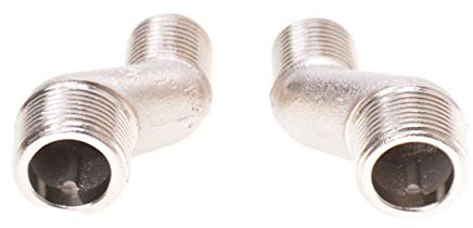 Aqbau® 2 Stück S-Anschluss versetzt um 20 mm für Wandarmaturen 3/4 x 1/2 Zoll Präzise Wandarmaturen-Installation - Universalgröße, Messingmaterial, Armaturenanschlüsse 1/2