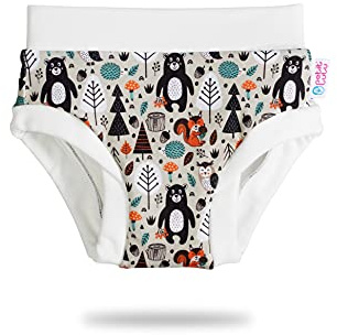 Petit Lulu Training Überhose Größe S (10-12,5 kg) Fluffy Organic Baby Trainerhöschen Waschbar & Wiederverwendbar Trainer Stoffwindeln Hergestellt in EU (Waldfreunde)