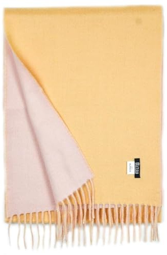 Hipster Schal aus 100% Wolle Herrenschal Damenaschal Alpakaschal, eleganter Winterschal Wollschal aus feiner 100% Alpaka Wolle, weich, warm, pures elegantes Naturhaar unisex (orange zweifarbig)